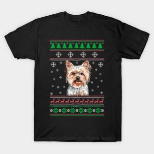 Cute Yorkshire Terrier Dog Lover Ugly Christmas Sweater For Women And Men Funny Gifts T-Shirt